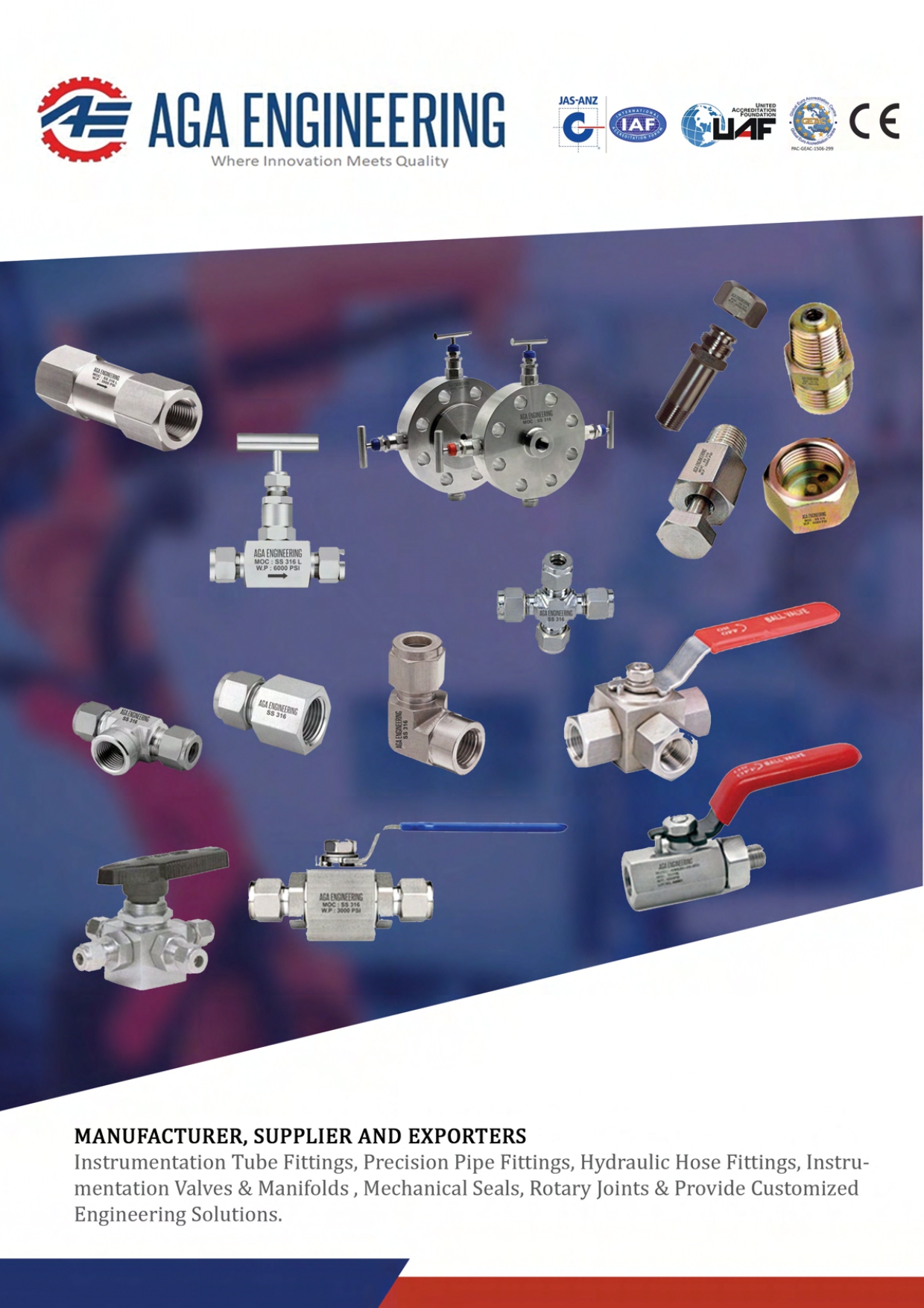 INSTRUMENTATION TUBE FITTINGS AND VALVES